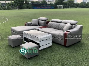 Sofa góc bọc da cao cấp kt 1m6x2m6 không bàn (SFG-15)