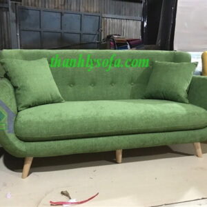 Thanh lý sofa thuyền bọc nỉ màu xanh rêu mới 100% dài 1m8