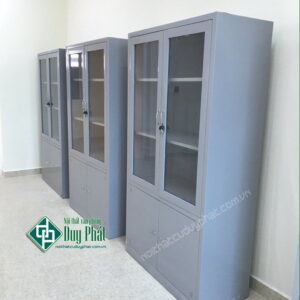 Tủ sắt văn phòng 2 cánh kính mới 100% (TVPS-01)