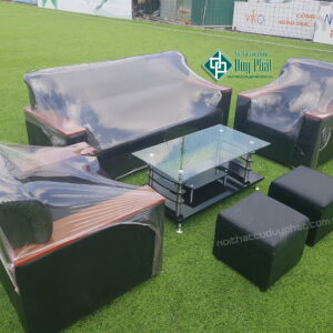 Sofa văng Nhật màu đen KT ghế dài 1m8 ghế đơn 80cm (SFV-02)