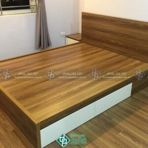 Giường gỗ công nghiệp chống ẩm kt 1m6-1m8x2m