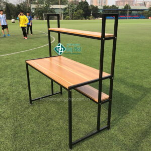Bàn giá sách kt cao 1m4 có 2 tầng mặt bàn rộng 60x1m2 (BGS-01)