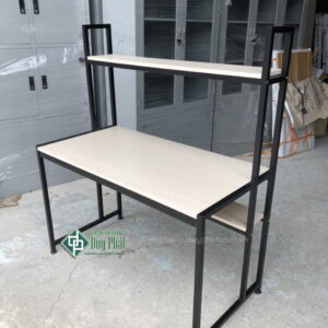 Bàn giá sách kt cao 1m4 có 2 tầng mặt bàn rộng 60x1m2 (BGS-01)