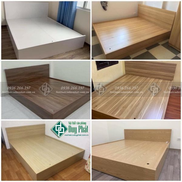 Giường gỗ công nghiệp chống ẩm kt 1m6-1m8x2m giá 3500k