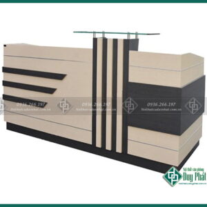 Quầy lễ tân gỗ công nghiệp phủ melamin (QLT-09)