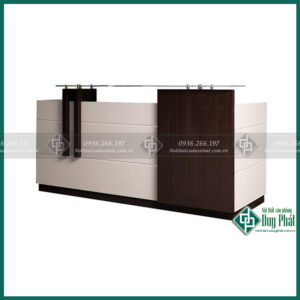 Quầy lễ tân gỗ công nghiệp phủ melamin (QLT-08)