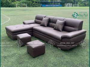 Sofa góc bọc da kt 1m6x2m6 không bàn (SFG-12)