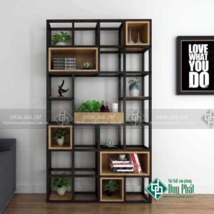 Kệ sắt trang trí văn phòng kt rộng 1m cao 2m sâu 30cm (KTT-08)