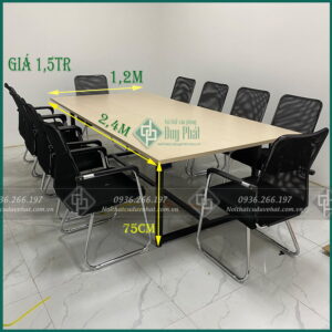 Bàn họp giá rẻ mới dáng hiện đại 2,4x1,2m (BHCS-02)