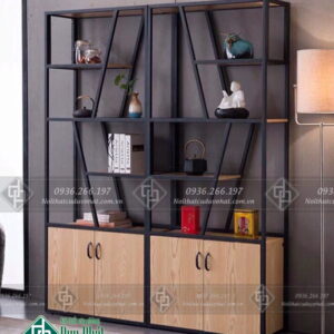 Kệ sắt trang trí có tủ kt 80x2m sâu 30 (KTT-07)