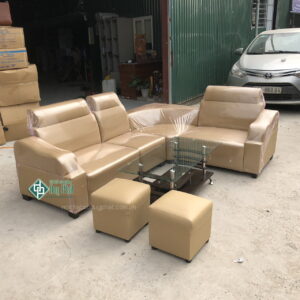 Sofa giá rẻ KT 1m6x2m1 bao gồm bàn và 2 đôn (SFG-05)