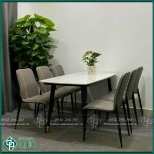 Bộ bàn ăn 6 ghế kt 80x1m6 cao 75cm (BAN-11)