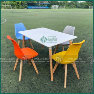 Bộ bàn ăn 4 ghế giá rẻ đệm da mặt 80x1m2 cao 75cm (BAN-06)