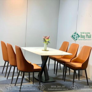 Bộ bàn ăn 4 ghế bàn chân chéo mặt 80x1m4 cao 75cm (BAN-09)
