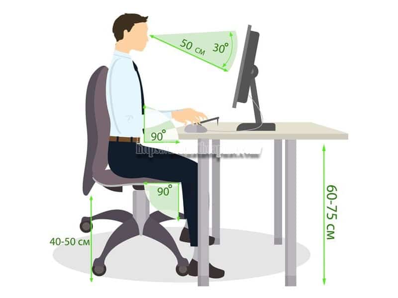 Độ cao ghế xoay bao nhiêu là phù hợp?