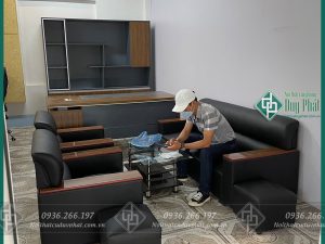 Sofa văng nhật màu đen kt ghế dài 1m8 ghế đơn 80cm (SFV-02)