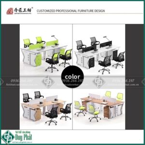 Module bàn vách ngăn 4 người 2m4 – BLVDP35