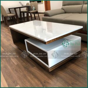 Bàn trà sofa gỗ sồi mặt đá – BSFDP2800-1