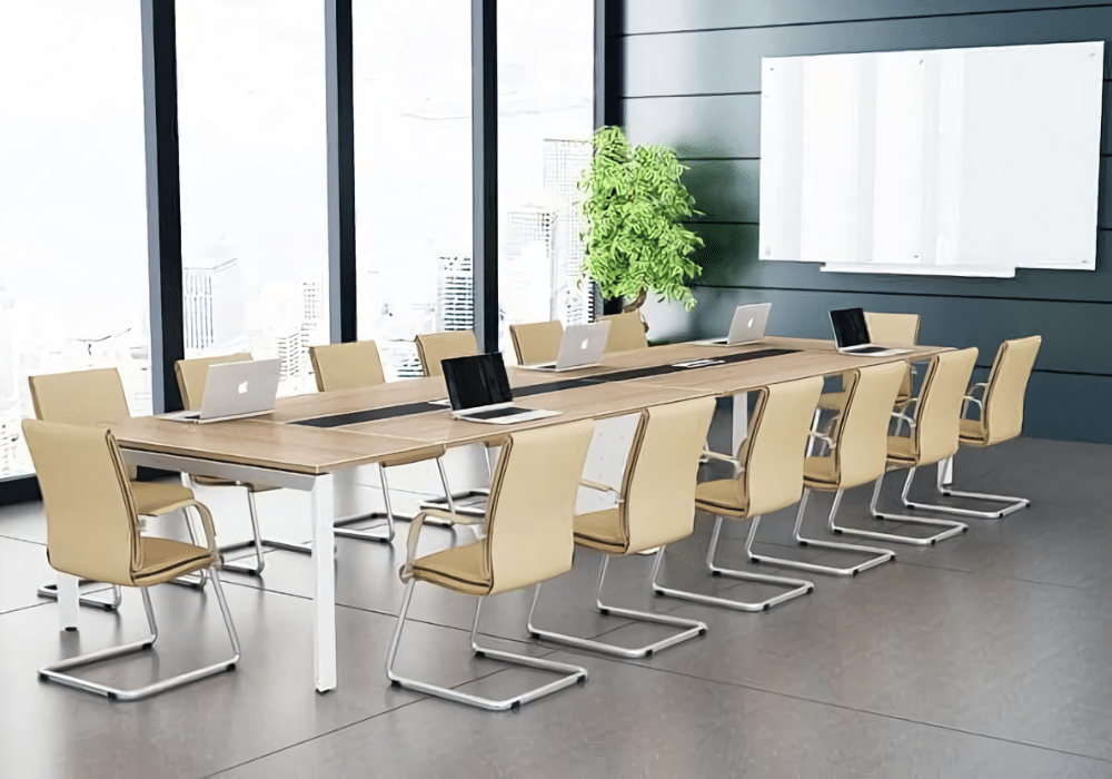 Bàn họp chân sắt phong cách hiện đại