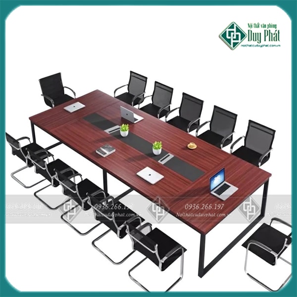 Bàn họp văn phòng chân sắt 2 màu 1m2x3m