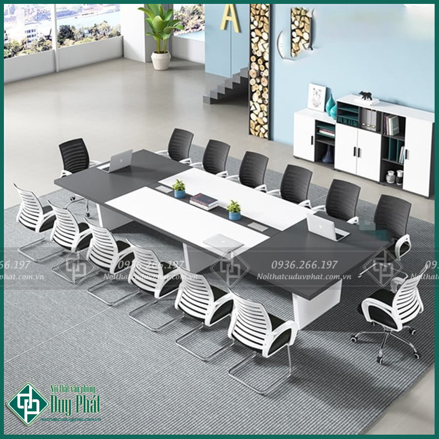 Bàn họp chân gỗ cao cấp kích thước 1m2x3m
