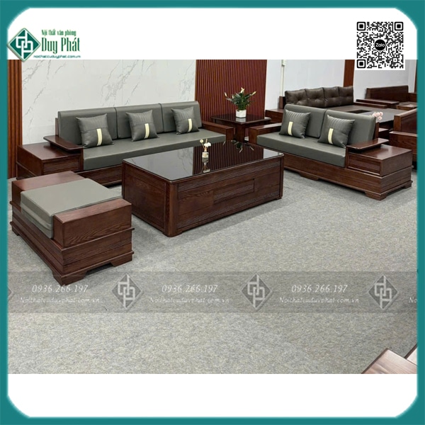 sofa gỗ sồi nga góc L chân pháo sfgDP-16500 sofa gỗ sồi nga góc L chân pháo sfgDP-16500