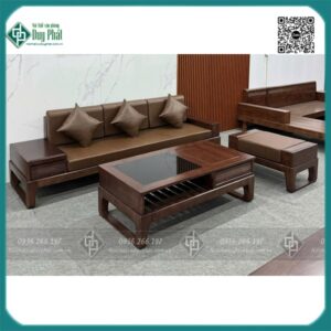 Sofa văng gỗ sồi nga chân quỳ 3 món SFGDP-11000