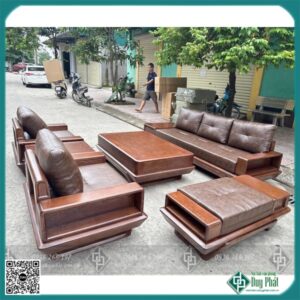 Sofa gỗ sồi Nga văng đối chân thuyền SFGDP-18500